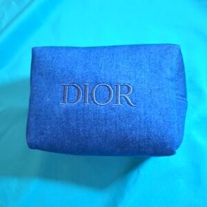 Dior denim cosmetic bag